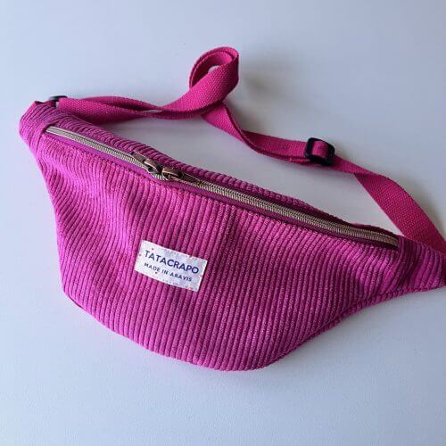 Banane velours rose patchwork