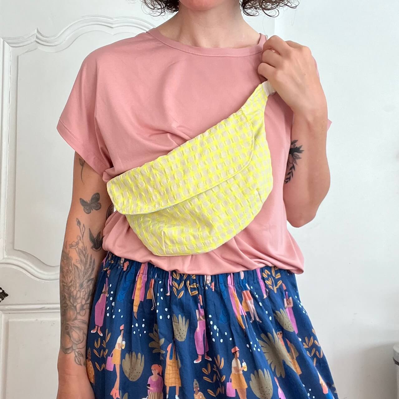 Banane vichy jaune fluo